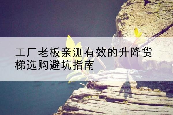 灵丘升降货梯怎么选-工厂老板亲测有效的升降货梯选购避坑指南