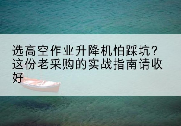 灵丘高空作业升降机厂家推荐-选高空作业升降机怕踩坑？这份老采购的实战指南请收好